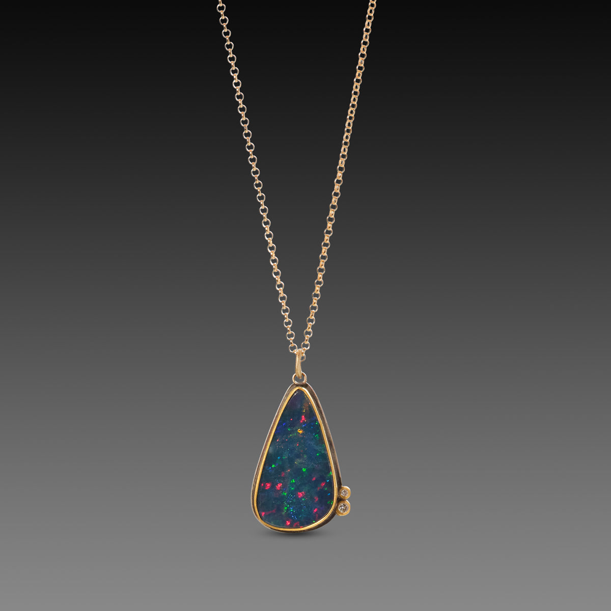 Simple Australian Opal Gold Necklace – Mallory Katherine Metals